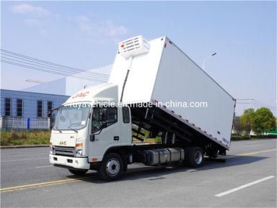 JAC 4X2 7ton 7 Tonnes Pollution Free Treatment Rear Lifting Light Refrigerator Cargo Truck