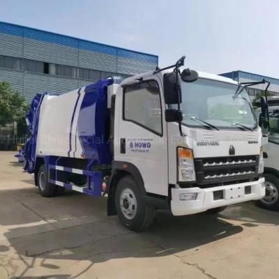 China Sinotruck HOWO 8cbm Diesel Refuse Waste Compactor Compressed Garbage Truck Price