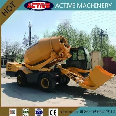 High Quality HY420 Portable Self-Loading Cement Mixer with 6.2m3 Big Drum and CE Certificate