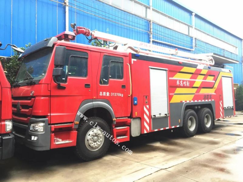 China Sinotruk HOWO 6X4 Fire Rescue Water and Foam Tank 18 - 25m Aerial Water Tower Tender Fire Truck 10, 000liters Fire Fighting Truck