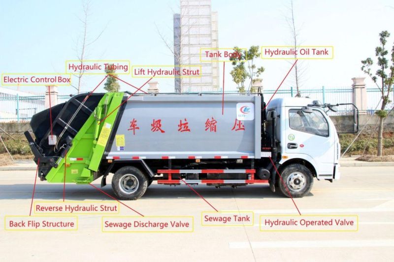 8cbm Rear Laoder Compressed Garbage Truck Garbage Compactor Truck Waste Collection Truck