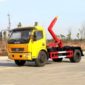 Dongfeng Duolicar Euro 3 120HP 6 Cubic Meters Hook Arm Garbage Truck Hook Lift Garbage Truck