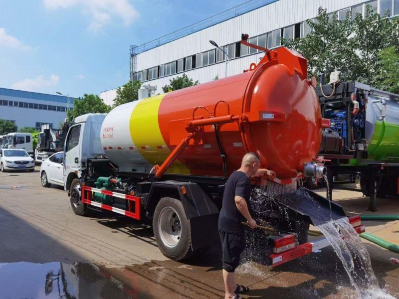 Dongfeng 5cbm Septic Tank Truck 6000liters Vacuum Suction Truck 6cbm Sewage Suction Truck