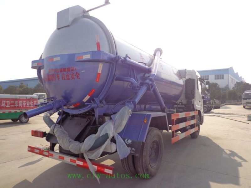 Hot-Sale Dongfeng Tianjin 4X2 4X4 LHD Euro 3 Engine 10000liters Vacuum Slurry Sucking Tanker Truck Vacuum Truck Sewage Suction Trucks for Sale