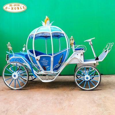 Outdoor Electric Blue Princess Carriage Pumpkin Wedding Horse Carriage