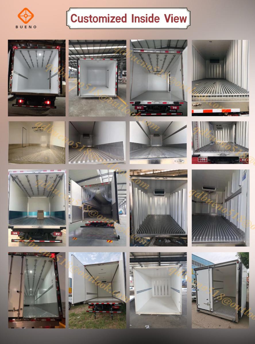 Bueno Brand Good Quality Japan Brand 100p Small Mini 3tons 5 Tons Vegetable Meat Transport Aluminum Refrigerated Truck Body