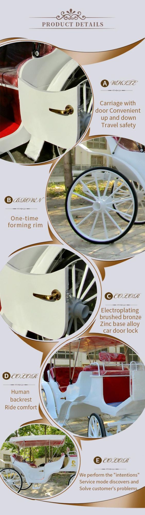 Princess White Pumpkin Wedding Horse Drawn Carriage Wedding Buggy Carriage for Sale