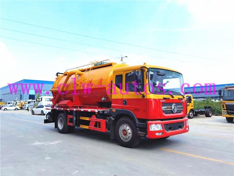 4X2 Dongfeng D9 Duolicar 15000liters 15cbm 15m3 Vacuum Sewage Suction Truck Sewer Tank Truck Septic Tank Truck with High Pressure Water Cleaning System