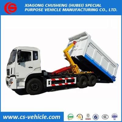 China Dongfeng 4X2 Skip Loader Garbage Truck Capacity 10tons Hook Lift Garbage Truck Price