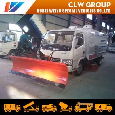 New Design Factory Price 4 Brushes 5.5m3 Capacity Street Sweeper Truck with Snow Removal Shovel