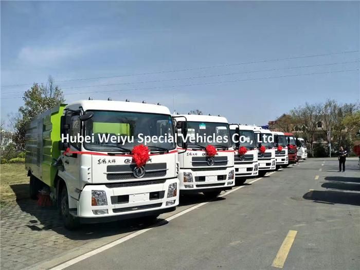 Dongfeng Two Brushes 16000liters/16L 8tons Road Washing and Sweeping Vehicle Vacuum Truck Mounted Road Sweeper