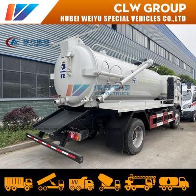 Dongfeng 4*2 8cbm 8tons Vacuum Sewage Suction Tanker Truck with Water Ring Pump Vacuum Sewage Suction Truck