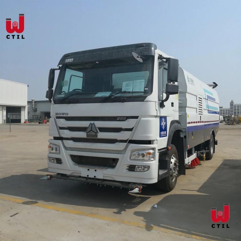 Road Sweeper Truck HOWO 12000L Tanker High Pressure Water Flushing Street Sweeping Truck