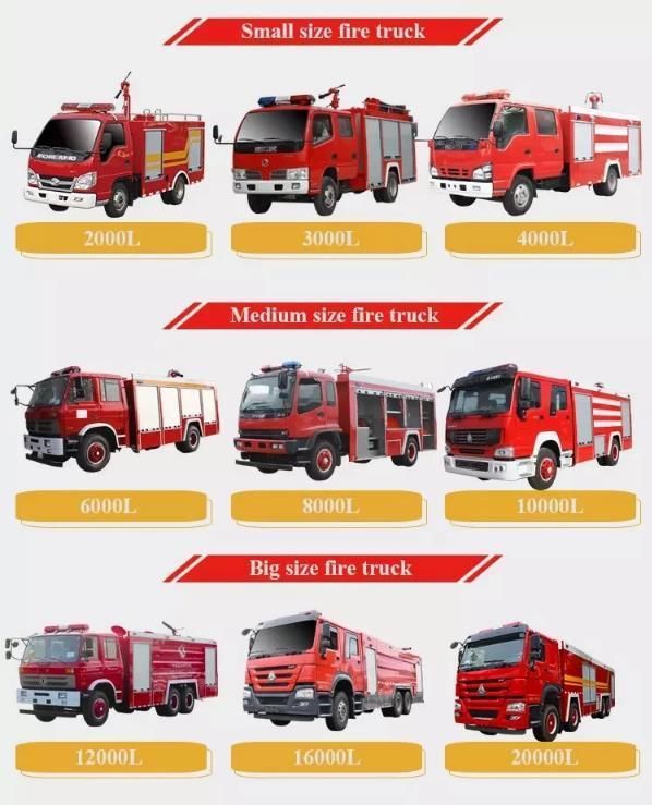New 6 Wheels 7000L Foam and Water Fire Fighting Truck for Chemical Plant
