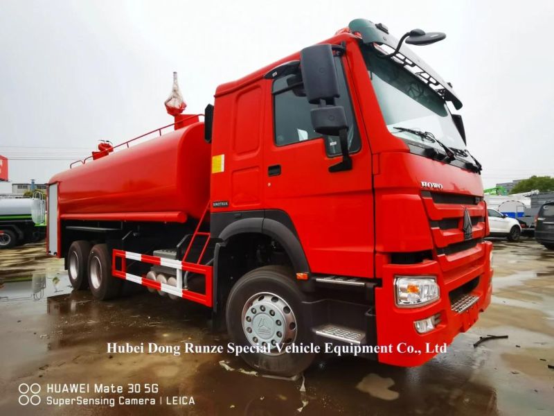 Sinotruk HOWO 6X4 Fire Fighting Truck Sprinkler Fire Engine with 15-20ton Water Bowser (Cusomtizing 2 Water Cannons)