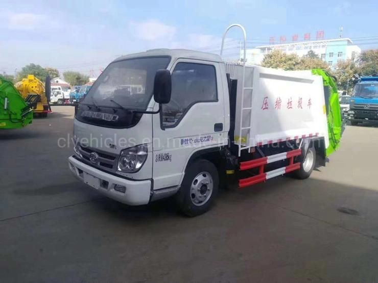 Foton 4X2 4cbm Refuse Collection Vehicle Garbage Compressed Compactor Truck