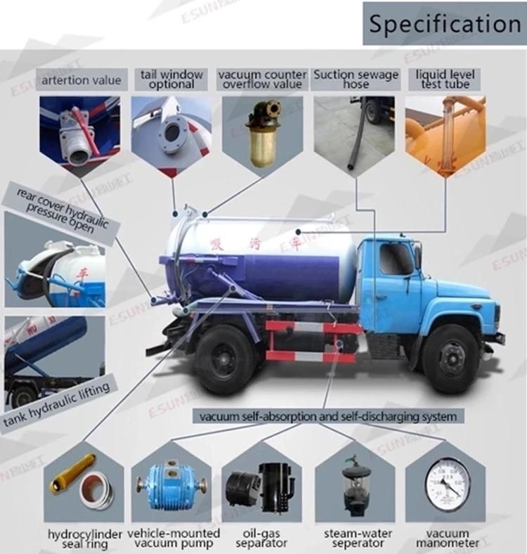 HOWO 4X2 Mini Sewage Fecal Sution Sanitation Tanker Special Vehicle