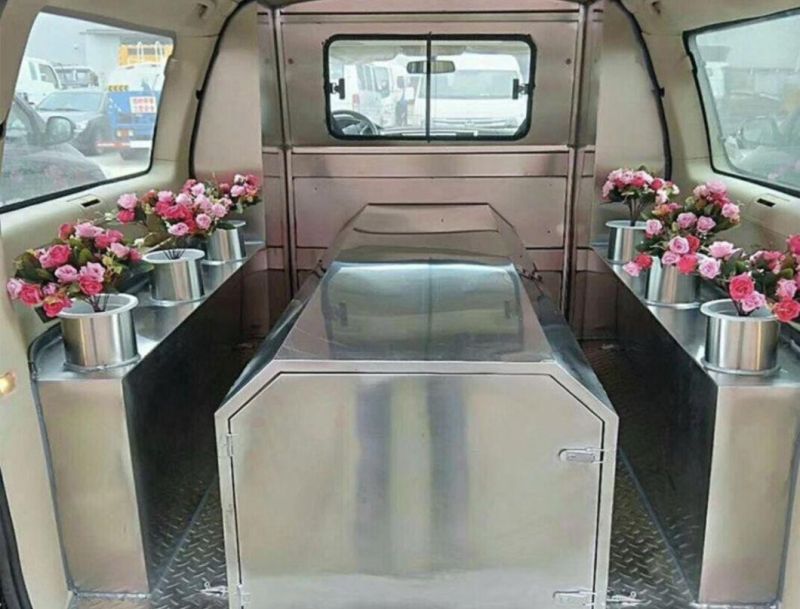 Good Quality Mobile Cheapest Jinbei Funeral Car Carriage with Refrigerator Cooler