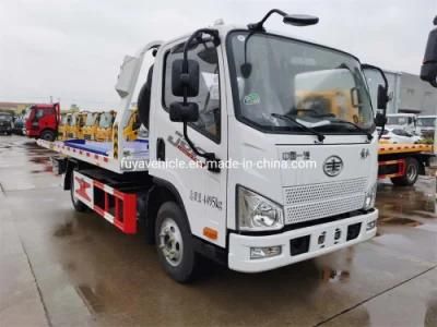 4X2 FAW Towing Truck 6tons 8tons Flatbed Wrecker Truck for Road Recovery