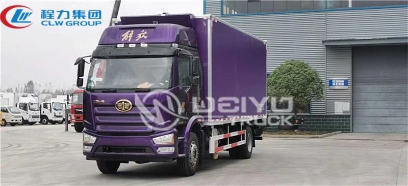10tons 40cbm FAW 4X2 Refrigerated Van Truck Refrigerator Vehicle Cooling Truck with Carrier Hanxue Thermo King Freezing Unit
