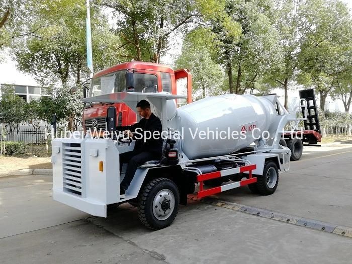 China Mini 4-Wheels Cement Transport Motor Vehicle 1cbm 2cbm 3cbm Concrete Mixer Truck on Sale