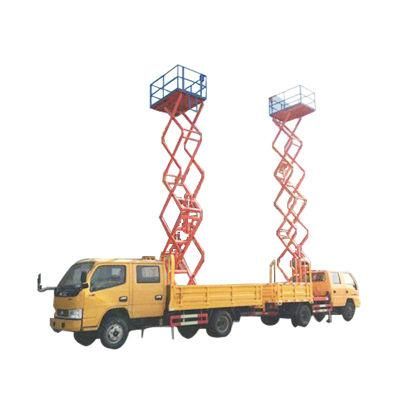 Aerial Work Platform Truck Mounted Vertical Man Lifting (10m-12m Scissor Lift Platform Bucket Man Lift)