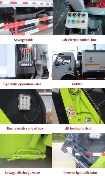 8cbm Rear Laoder Compressed Garbage Truck Garbage Compactor Truck Waste Collection Truck