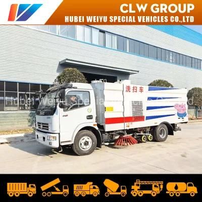 Road Sweeper 4X2 Dongfeng 120HP 4000liters Water 5cbm Dustbin Road Cleaning Truck