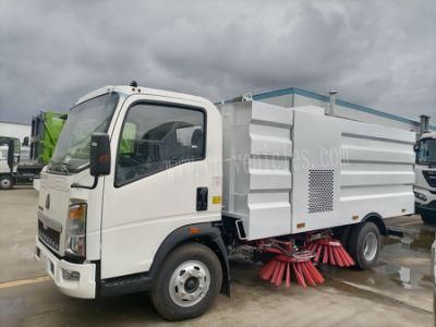 HOWO High Efficient Street Cleaners 4X2 Vacuum Road Sweeper Truck