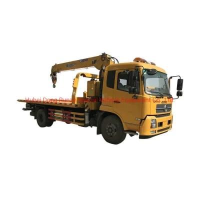 Flat Bed Wrecker with Loading Crane for Car Recovery on Road (5T -6T Crane Car carrier)