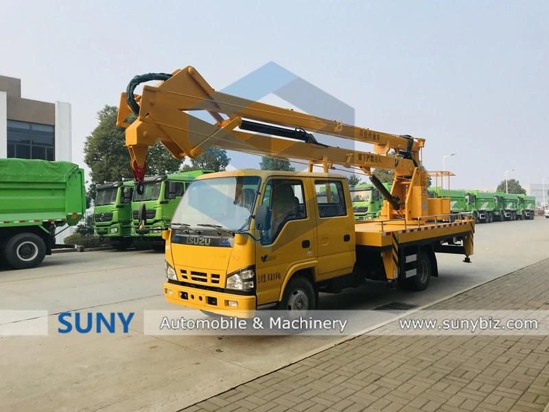 16m 10 Ton 20 Ton Hydraulic Rising Boom Bucket Construction Work Platform Truck