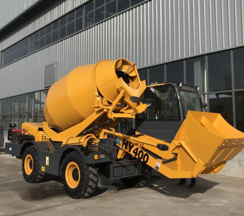 Factory Supply Hy400 Self-Loading Concrete Mixer with 4cbm Drum for Sale