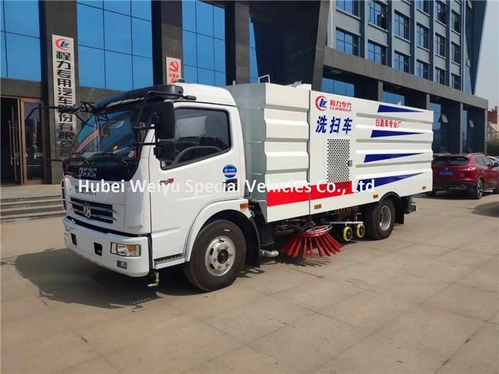 Road Sweeper 4X2 Dongfeng 120HP 4000liters Water 5cbm Dustbin Road Cleaning Truck