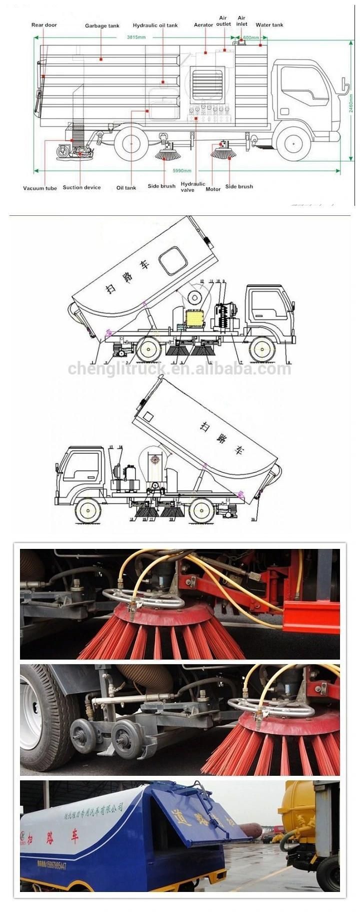 Dongfeng 4cbm Water Tank Vacuum Street Sweep Truck