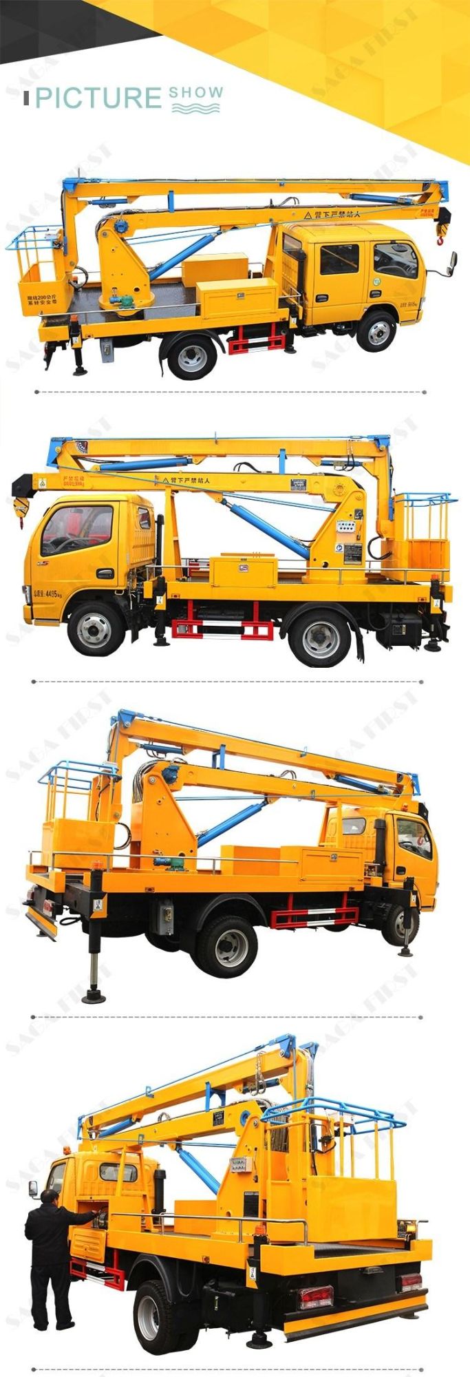 Vehicle Mounted Articulating Boom Lift Sky Lift for Cherry Picker
