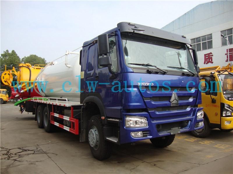Sinotruk HOWO 6X4 371HP 15000liters Sewage Suction Truck Vacuum Sewer Suction Tanker Truck Septic Tank Truck