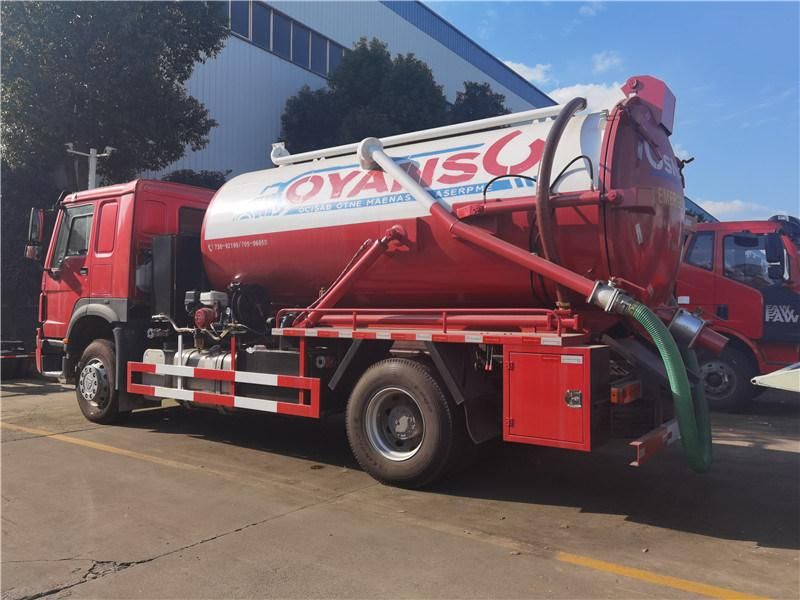 Sinotruk HOWO 4X2 Type 6 Wheel Tires 10m3 12m3 Sewage Suction Truck Price