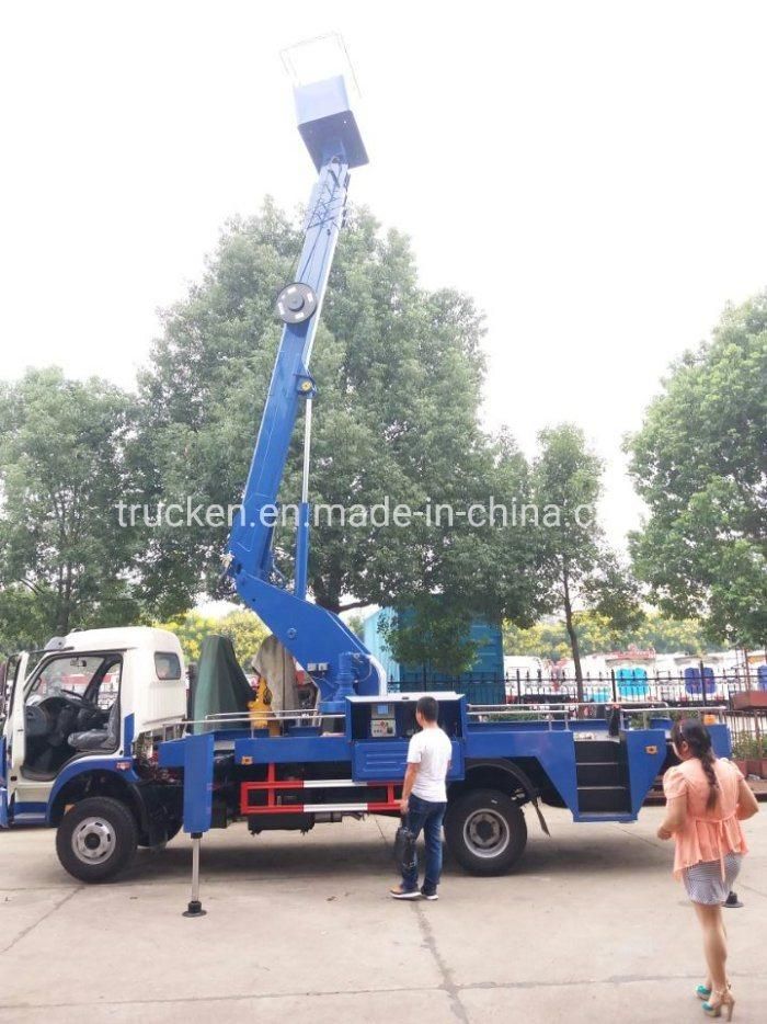 Hot Sale China 21m 22m Aerial Working Bucket Truck Mounted High-Altitude Work Platform 21/22 Meters Cherry Fruits Pickup Truck