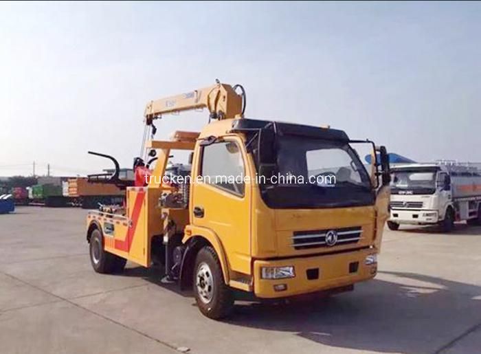 Intergrated Under Lift Wheel Lifting Towing 3ton Telescopic Crane Car Dongfeng Mini Wrecker Tow Truck