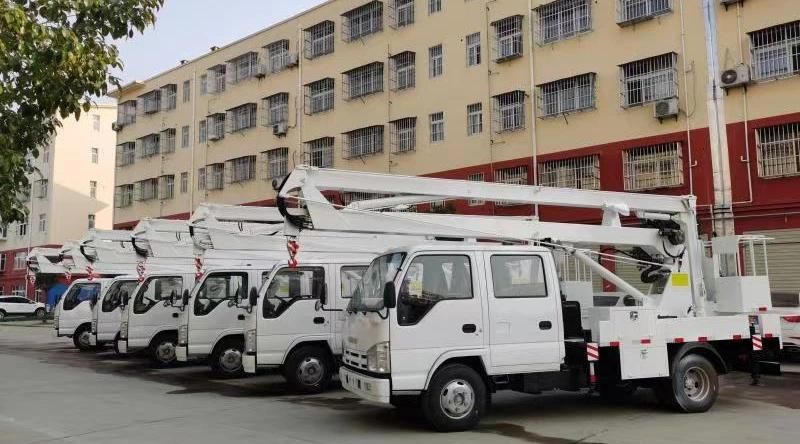 12m 16m 18m 20m Telescopic Boom Aerial Working Truck with Bucket