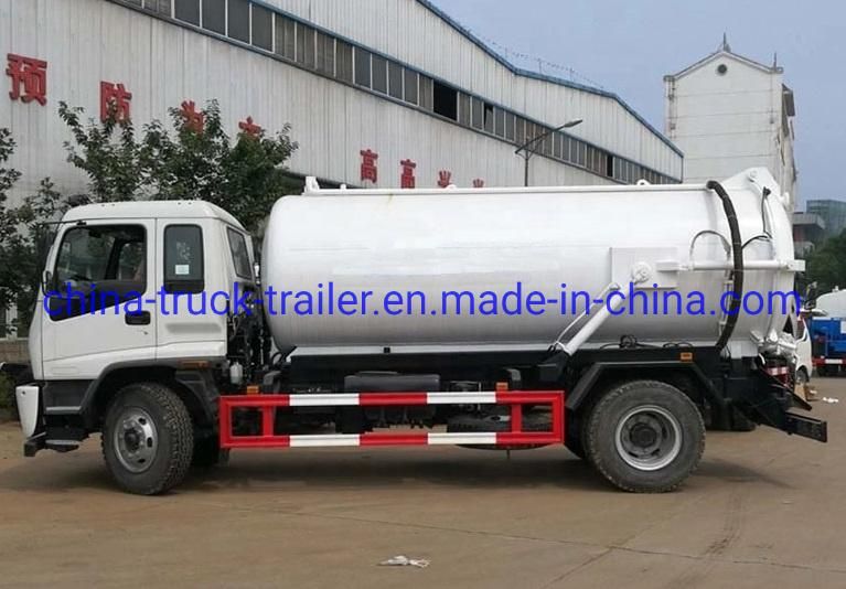 Isuzu Qingling Ftr 4*2 190HP 10cbm Vacuum Sewage Suction Truck