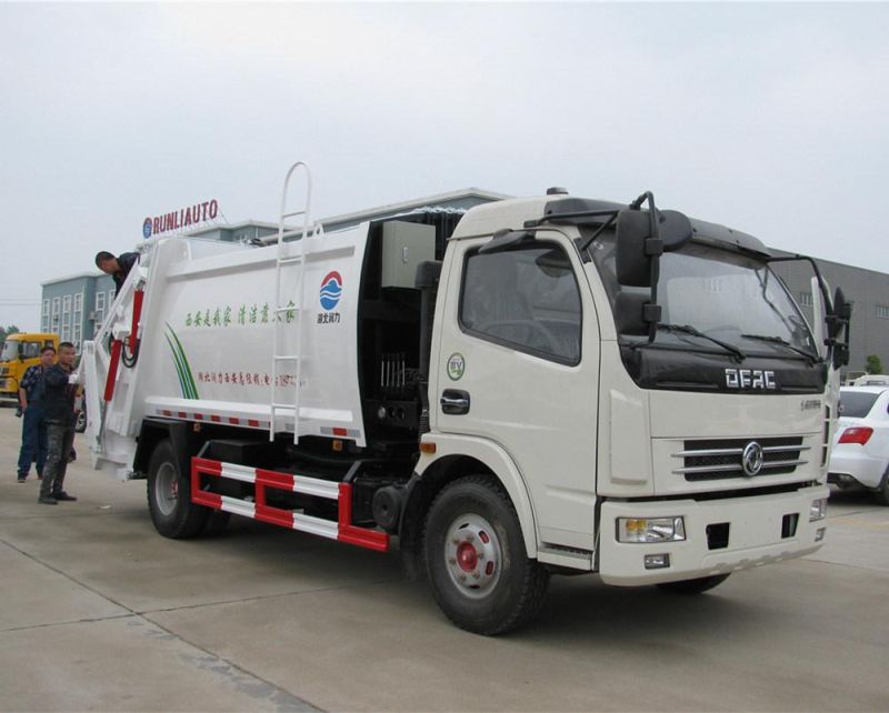 DFAC 4X2 8 M3 New Compactor Garbage Waste Refuse Truck for Sale with Rear Scoop Collection