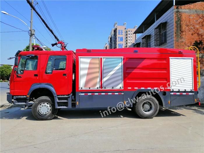 Sinotruk HOWO 4X4 Offroad Fire Rescue Truck with 4000L-6000L Water Foam Tank Fire Engine Fire Fighting Truck