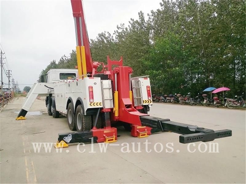 Sinotruk HOWO 8X4 371HP 360 Degree Rotation Lifting Boom 40tons Wrecker Towing Truck for Road Recovery Rescue