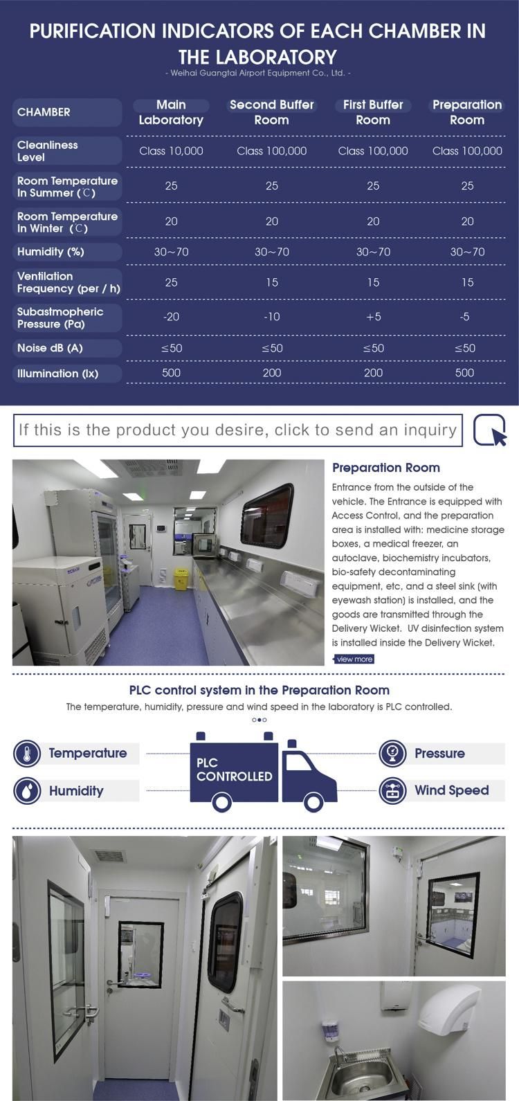 Mobile Laboratory Truck with Cumtomized PCR Testing Instruments