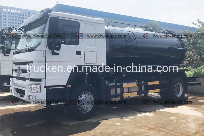 HOWO 4X2 6 Wheels 290HP 8m3 Vacuum Pump Sewer Jetting Truck High-Pressure Jetting Hose Sewage Suction Cleaning Truck