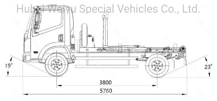 Forland 4X2 3cbm/3000liters Mini Hook Lift Arm Roll Garbage Truck