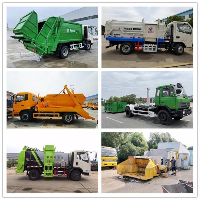 China Truck Dongfeng 4X2 4cbm Swing Arm Garbage Collection Skip Loader Waste Garbage Truck