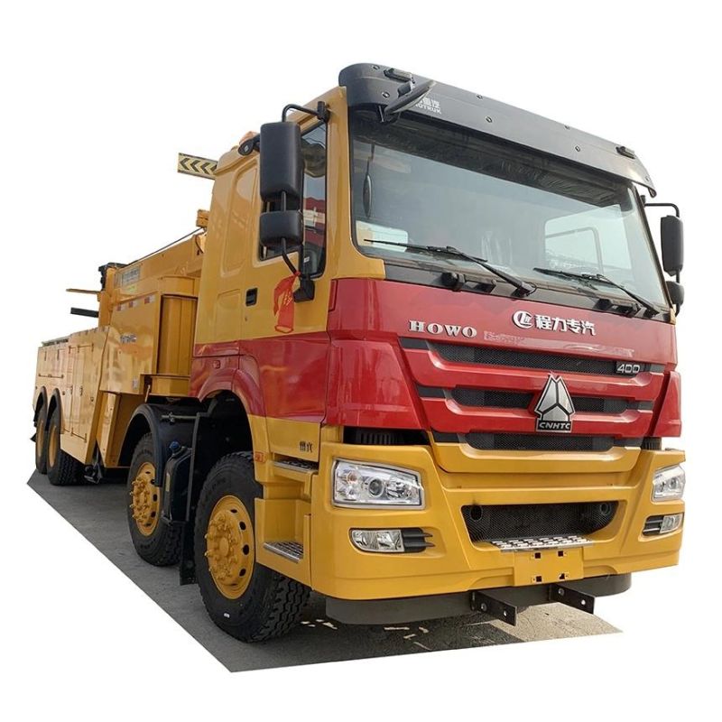 Heavy Duty HOWO 12 Wheels 40 Tons Towing Wrecker Truck with 3-Section 360 Degree Rotating Boom for Sales