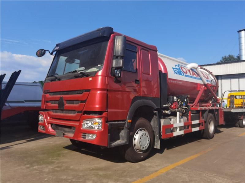 China Brand Sinotruk HOWO 4X2 Vacuum Tank Jetting Sewage Cleaning Suction Tanker Truck